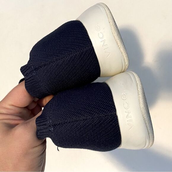 Vince navy blue Theroux Knit Sock Slip on Comfort fashion Sneaker walking shoe 9 - Picture 4 of 8